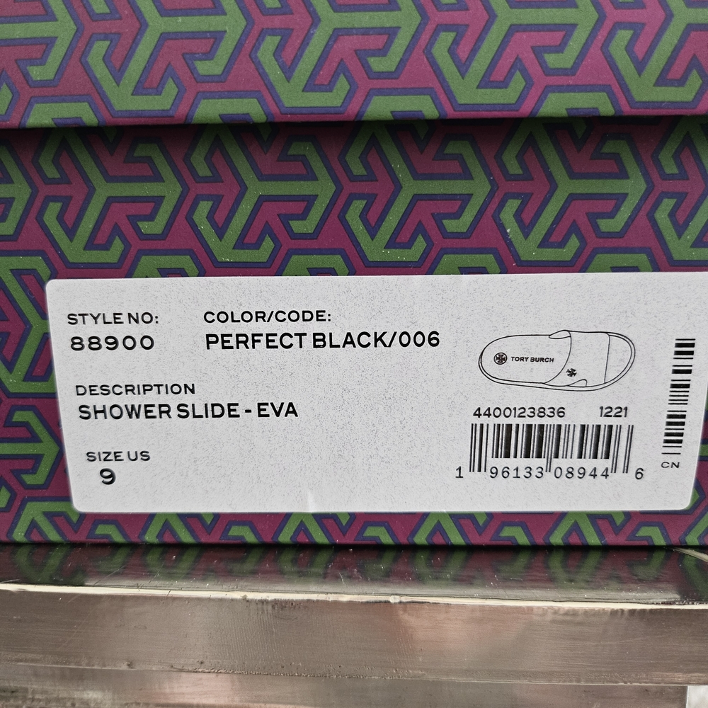 Tory Burch Black Flip Flop Sandals | Visible Logo | Adidas Style | Ultra Comfort - Picture 5 of 5